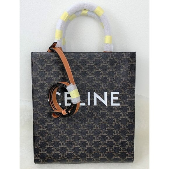 NWT Celine Vertical Cabas Triomphe Tan Shoulder Bag - Picture 9 of 13